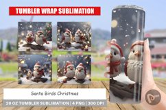 Tumbler Sublimation Santa Birds Christmas Product Image 1