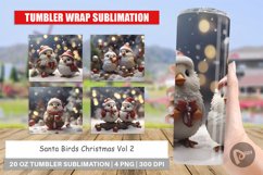 Tumbler Sublimation Santa Birds Christmas Product Image 1