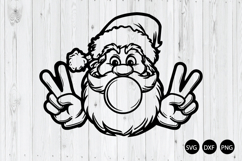 Santa Blowing Bubble Gum SVG, Funny Santa SVG Product Image 1