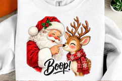Santa Boop Reindeer PNG Cute Christmas Santa and Reindeer, F Product Image 2