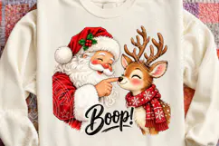 Santa Boop Reindeer PNG Cute Christmas Santa and Reindeer, F Product Image 4