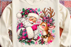 Santa Boop Reindeer Sublimation PNG, Cute Christmas Santa an Product Image 4