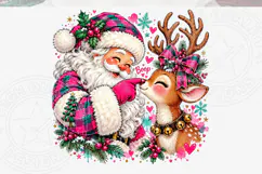 Santa Boop Reindeer Sublimation PNG, Cute Christmas Santa an Product Image 5