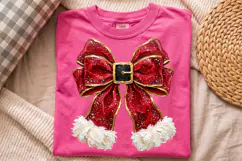 Santa Bow Png, Red Christmas Belt Buckle Ribbon Product Image 3
