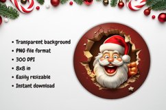 Break Through Santa Christmas Ornament Sublimation Png Product Image 2
