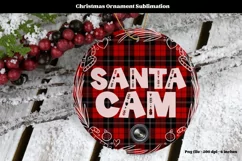 Santa Cam Ornament  Santa Christmas Ornament Sublimation 