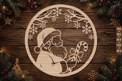 Santa Candy Cane Ornament SVG Product Image 1