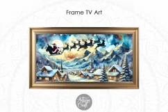 Santa flying Frame TV art, Christmas Frame TV art, reindeers Product Image 3