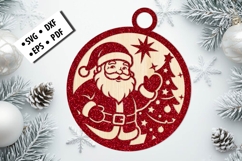 Santa Christmas Ornament Laser Cut SVG DXF EPS PDF File Product Image 1