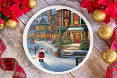 Santa in Christmas Town Ornament PNG Product Image 1