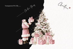 Coquette Santa Claus Clipart | Pink Christmas PNG Product Image 2