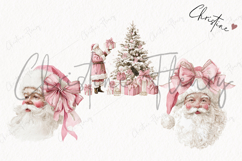 Coquette Santa Claus Clipart | Pink Christmas PNG Product Image 3
