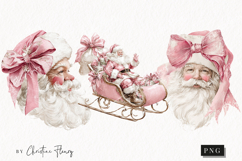 Coquette Santa Claus Clipart | Pink Christmas PNG Product Image 1
