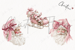 Coquette Santa Claus Clipart | Pink Christmas PNG Product Image 3