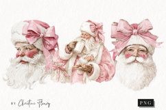 Coquette Santa Claus Clipart | Pink Christmas PNG Product Image 1