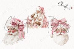 Coquette Santa Claus Clipart | Pink Christmas PNG Product Image 3