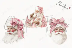 Coquette Santa Claus Clipart | Pink Christmas PNG Product Image 3