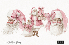 Coquette Santa Claus Clipart | Pink Christmas PNG Product Image 1
