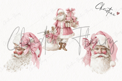 Coquette Santa Claus Clipart | Pink Christmas PNG Product Image 3