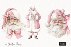 Coquette Santa Claus Clipart | Pink Christmas PNG Product Image 1