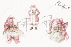 Coquette Santa Claus Clipart | Pink Christmas PNG Product Image 3