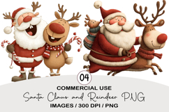 Santa Claus and Reindeer PNG Product Image 1