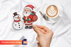 Santa Claus and Snowman Sticker, Winter Snowman Decals Product Image 1