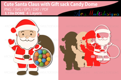 Santa Claus with gift sack candy dome holder Product Image 1