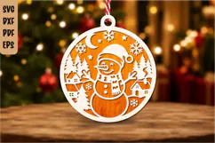 Santa Claus Christmas Ornament Laser Cut SVG Product Image 1