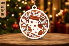 Santa Claus Christmas Ornament SVG Cut File Product Image 1