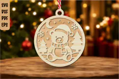 Santa Claus Christmas Ornament SVG Cut File Product Image 1