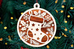 Santa Claus Christmas Ornament SVG Cut File Product Image 2