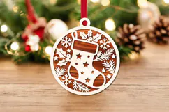 Santa Claus Christmas Ornament SVG Cut File Product Image 3