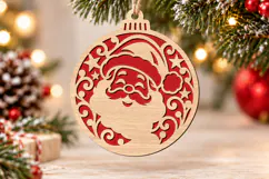 Santa Claus Christmas Ornament SVG, Laser Cut Glowforge File Product Image 2