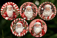 Santa Claus Christmas Round Ornaments Png Sublimation Bundle Product Image 3