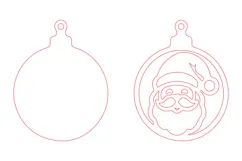 Santa Claus Christmas Wooden Ornament Laser Cut Product Image 2
