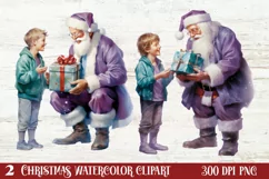 Christmas Purple Santa Claus Sublimation, Christmas PNG Product Image 1