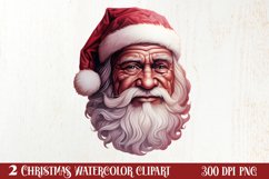 Vintage Black Pink Santa Claus Sublimation Clipart Product Image 1