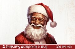 Vintage Black Santa Claus Sublimation Clipart, Santa PNG Product Image 1