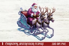 Christmas Purple Santa Claus Sublimation, Christmas PNG Product Image 1