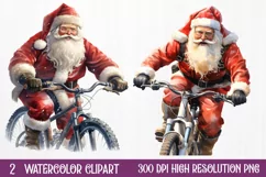 Watercolor Santa Claus Sublimation Clipart, Santa PNG Product Image 1