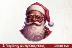 Vintage Black Pink Santa Claus Sublimation Clipart Product Image 1