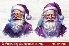 Christmas Purple Santa Claus Sublimation, Christmas PNG Product Image 1