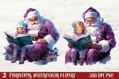 Christmas Purple Santa Claus Sublimation, Christmas PNG Product Image 1