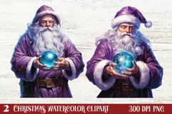 Christmas Purple Santa Claus Sublimation, Christmas PNG Product Image 1