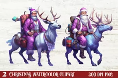 Christmas Purple Santa Claus Sublimation, Christmas PNG Product Image 1