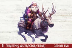 Christmas Purple Santa Claus Sublimation, Christmas PNG Product Image 1
