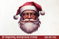 Vintage Black Pink Santa Claus Sublimation Clipart Product Image 1