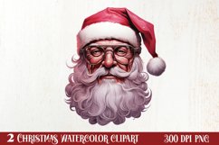 Vintage Black Pink Santa Claus Sublimation Clipart Product Image 1