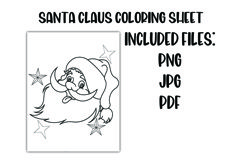 Santa Clause Christmas Coloring Sheet for Kids Product Image 1